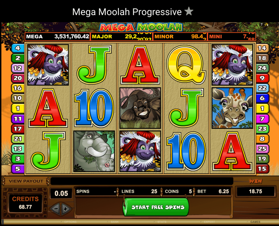 Игровой автомат Mega Moolah от Вулкан